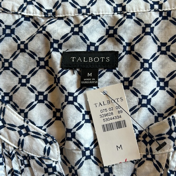 Talbots NWT PINTUCK POPOVER - DIAMOND TILE szM - Picture 9 of 14
